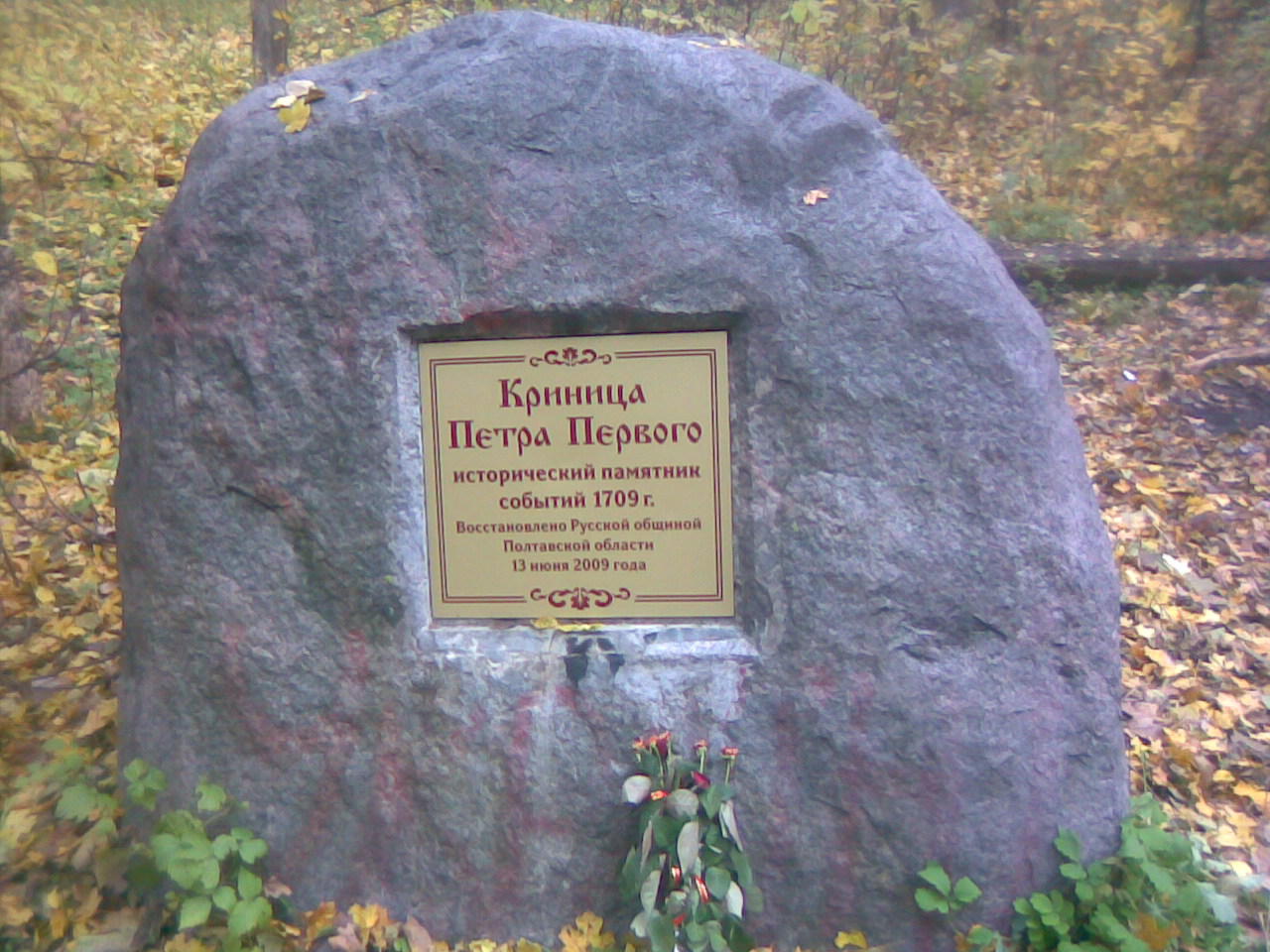 Памятник камень встреча Петра 1 и Мазепы в Острогожске